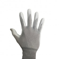 guante nylon gris cubierto palma de poliuretano